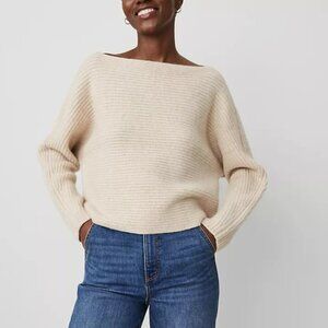 NWT! Cashmere Dolman Sweater ivory